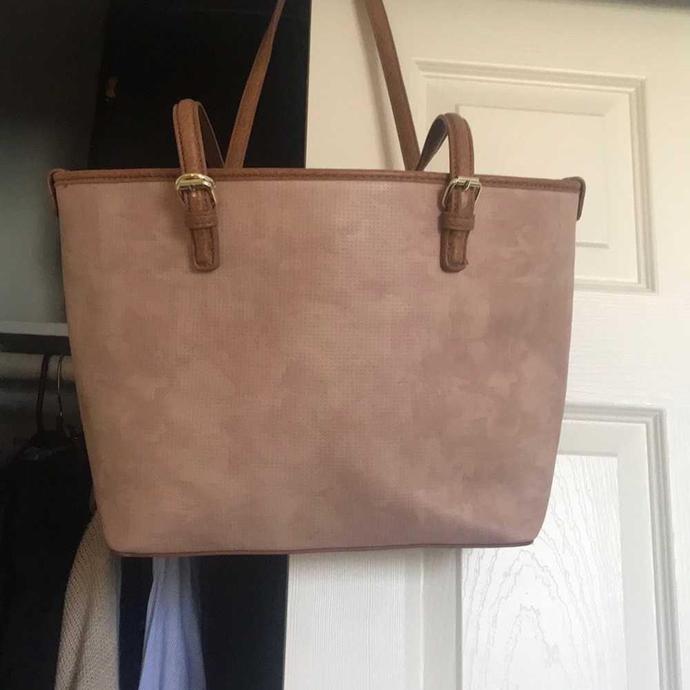 Light pink & brown tote
